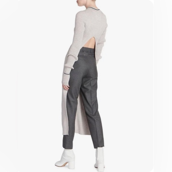 Maison Margiela Dress Sweater Ribbed Knit Wool Open Back Long Luxury Gray L - Picture 16 of 16